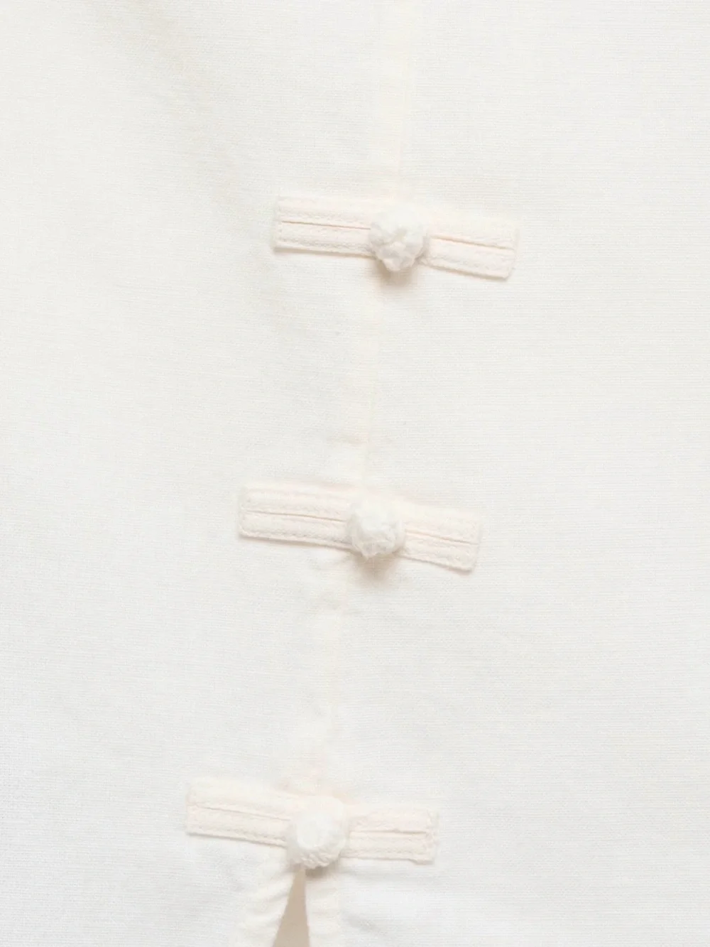 Mango White Mini Skirt with Knot Buttons